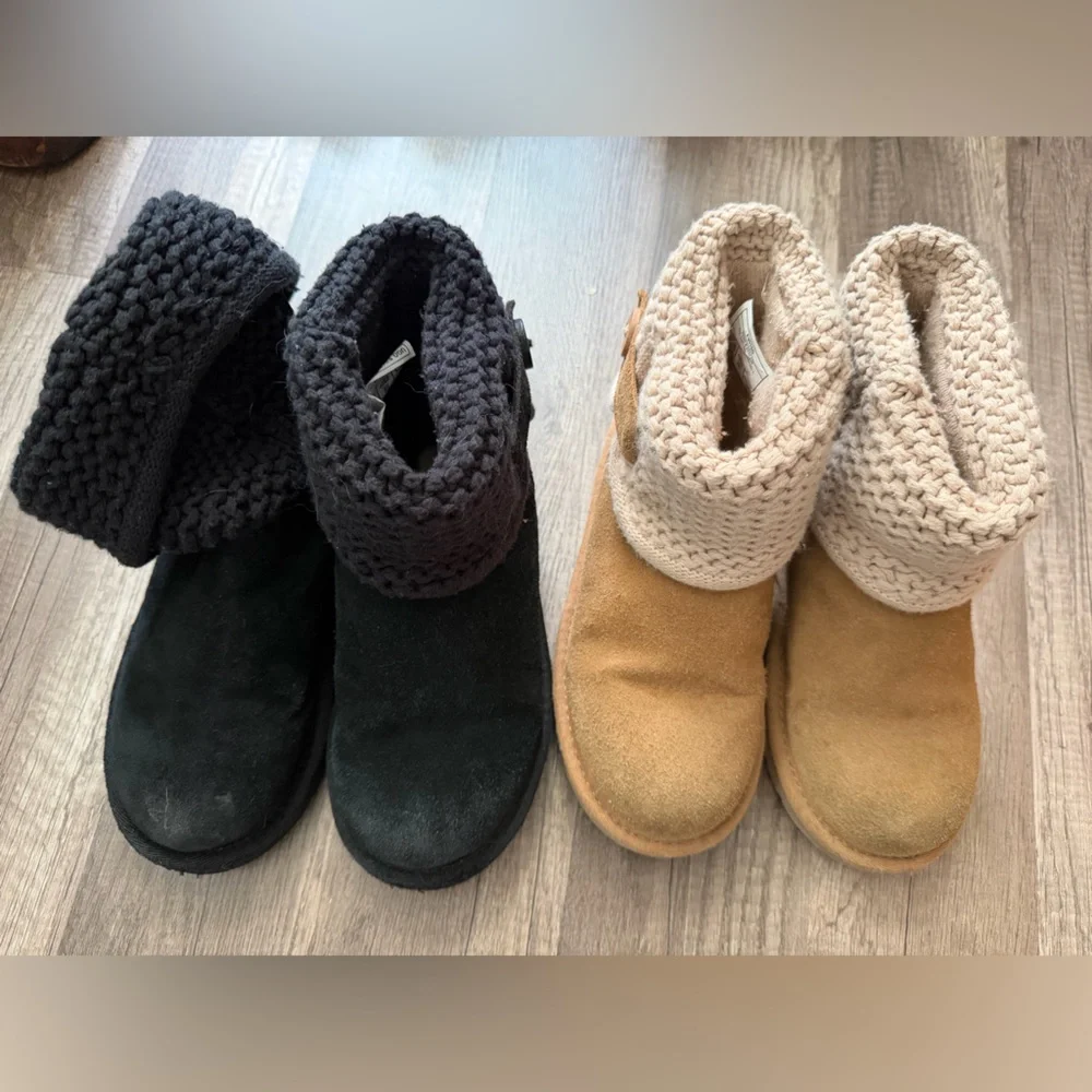 Uggs Girls Bundle Cozy Black Tan Size 13 kids